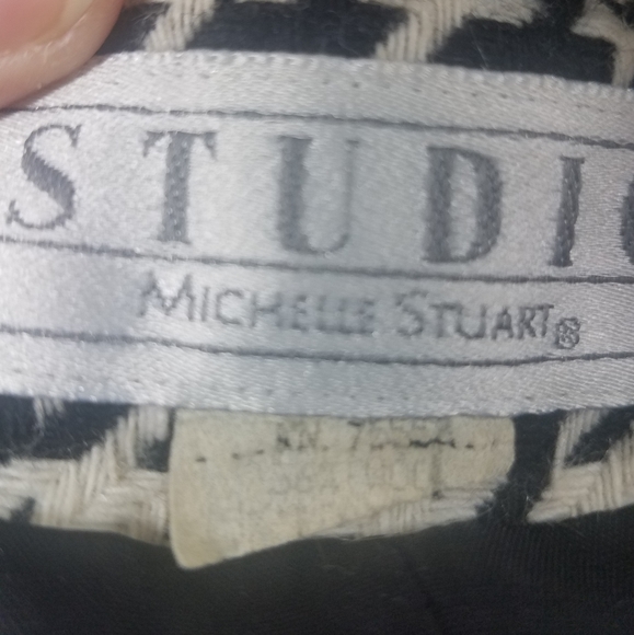 Vintage Michelle Stuart Houndstooth Wool Blazer Suit Jacket - Picture 13 of 15